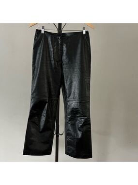 Sisley Leather Pants, Colour Black, Size 2 / 26.